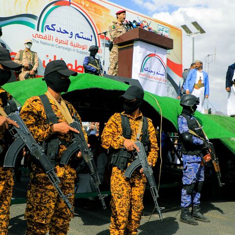 Houthi military spokesman Brigadier Yahya Saree delivers a statement during a rally in Sanaa in solidarity with Palestinians on March 15, 2024, amid the ongoing conflict in the Gaza Strip between Israel and the Hamas movement. 